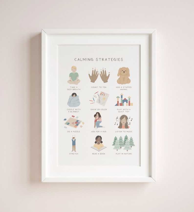 Calming Strategies Print, Calming Techniques, Counseling Decor ...