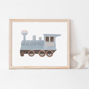 Train Poster, Printable Train Wall Art, Steam Locomotive, Transportation Decor, Boys Room Decor, DIGITAL DOWNLOAD image 3