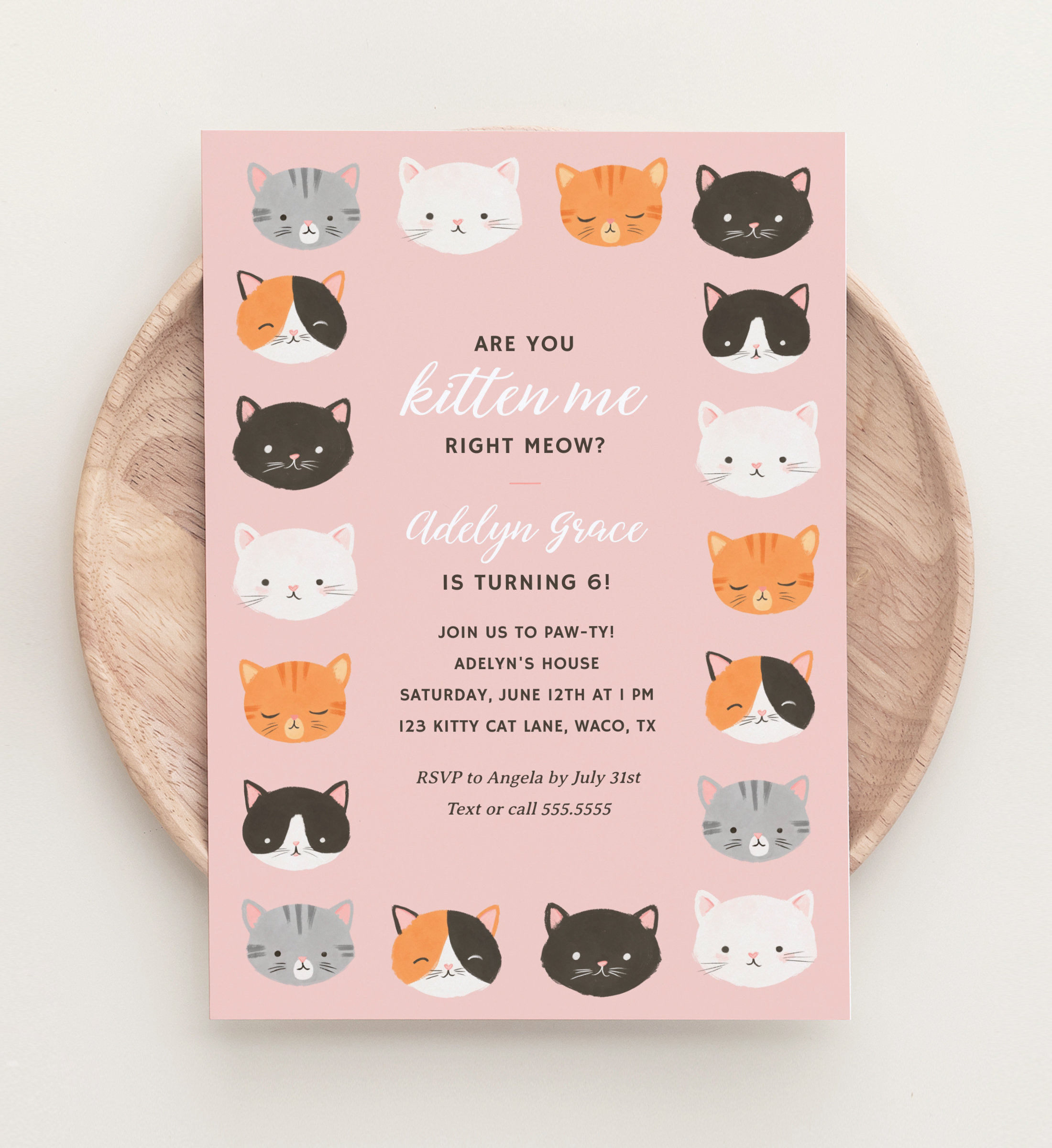 Pusheen Invitation Etsy