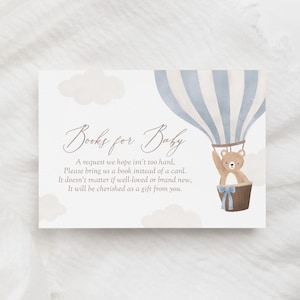 Modèle de livres de montgolfière ours en peluche pour bébé, We can Bearly Wait Baby shower livre demande imprimable, téléchargement numérique
