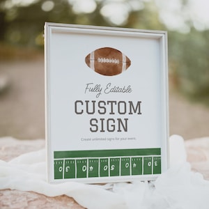 Editable Football Birthday Custom Sign Template, Football 1st Birthday Sign, Printable Sign Template, 1st Year Down, DIGITAL DOWNLOAD