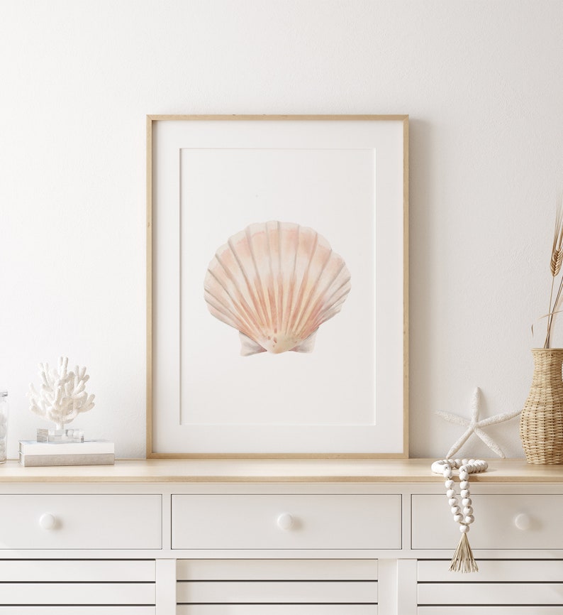 Sea Shell Print, Beach Nursery Decor, PRINTABLE Watercolor Sea Shell Wall Art, Coastal Home Decor, DIGITAL DOWNLOAD image 5