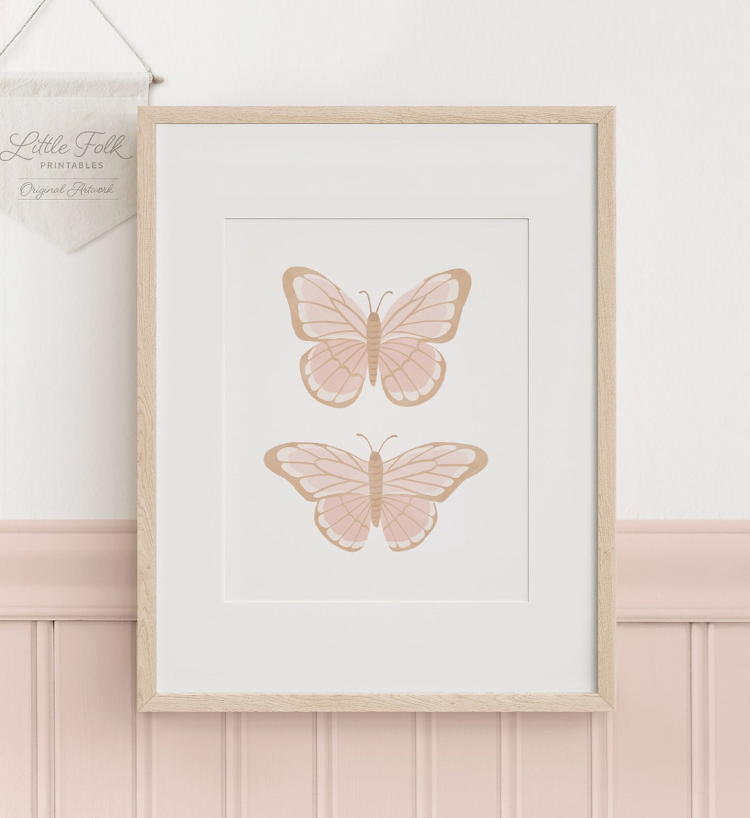 Pink Butterfly Print, Girl Nursery Decor, Printable Butterfly Wall Art ...