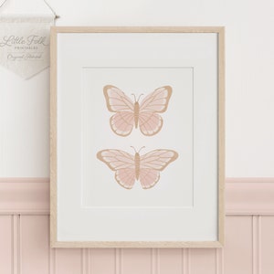 Pink Butterfly Print, Girl Nursery Decor, Printable Butterfly Wall Art, Girls Room Decor, DIGITAL DOWNLOAD