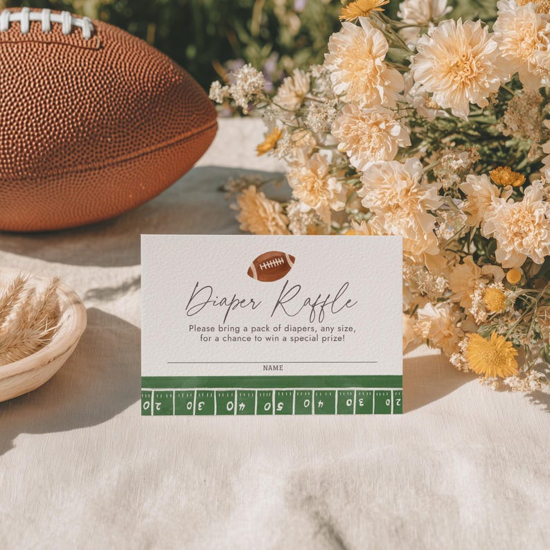 Wipe Raffle Sign Football Football Baby Shower Diaper Raffle Ticket, Little All Star Football ...