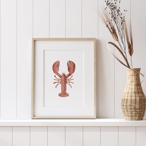 Watercolor Lobster Print, Beach Nursery Decor, Nautical Decor, PRINTABLE Lobster Wall Art, Coastal Home Decor, DIGITAL DOWNLOAD image 5