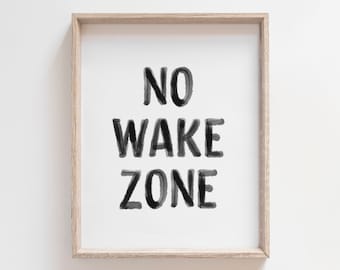 No Wake Zone Print, Surf Nursery Decor, Printable Quote Wall Art, Coastal Baby Room Decor, Beach Nursery Decor, DIGITAL DOWNLOAD