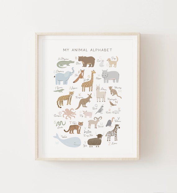 Animal Alphabet Poster PRINTABLE Wall Art Educational ABC - Etsy Australia Animal Alphabet Poster PRINTABLE Wall Art Educational ABC - Etsy Australia