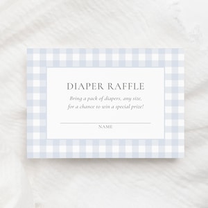 Blauwe pastel luier loterij ticket sjabloon, vintage pastel jongen baby shower luier loterij teken afdrukbare, digitale DOWNLOAD