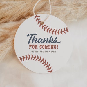 Bearbeitbare Baseball-Geburtstags-Gastgeschenk-Anhänger-Vorlage, druckbare Baseball-Geburtstags-Geschenkanhänger, Wir hoffen, Sie hatten einen Ball, DIGITALER DOWNLOAD