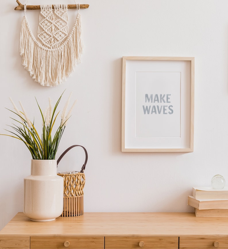 Make Waves Print Beach Nursery Decor Printable Quote Wall Etsy
