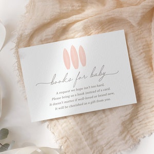 Roze surfplank baby shower boeken voor baby kaart sjabloon, baby aan boord boek verzoek invoegen, afdrukbare sjabloon, digitale DOWNLOAD
