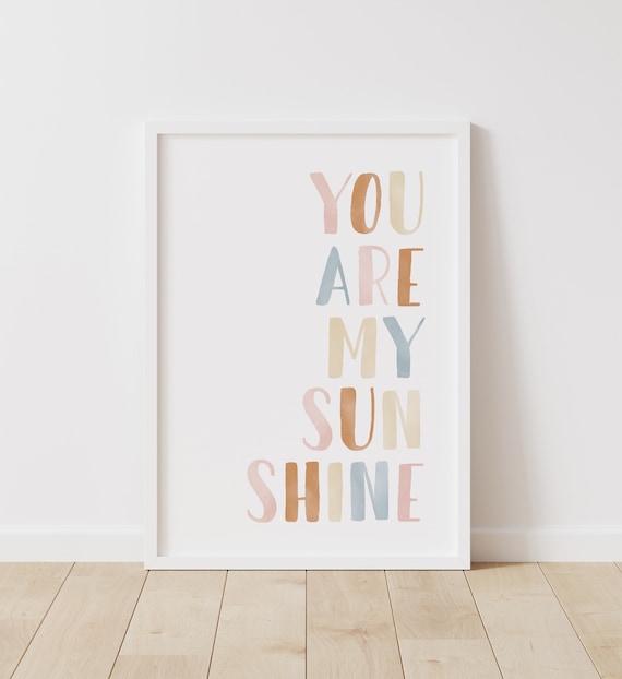 You Are My Sunshine Print, Boho Nursery Decor, PRINTABLE Wall Art, Girls Room Decor, DIGITAL DOWNLOAD