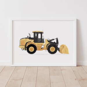Wheel Front Loader Print, Boys Room Decor, PRINTABLE Construction Vehicle Wall Art, Construction Birthday Party, DIGITAL DOWNLOAD