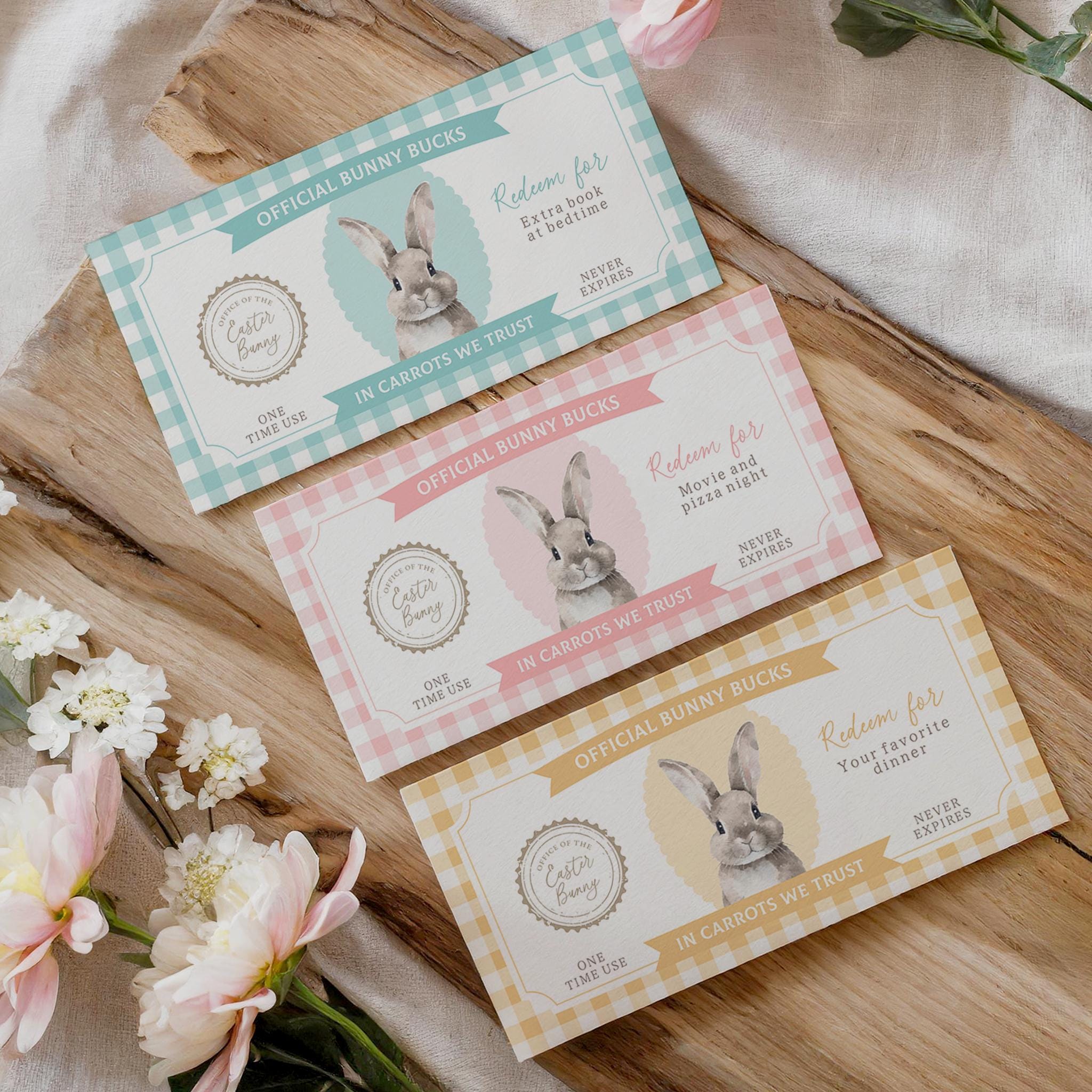 Easter Bunny Bucks Printable, Editable Easter Egg Filler Coupons ...
