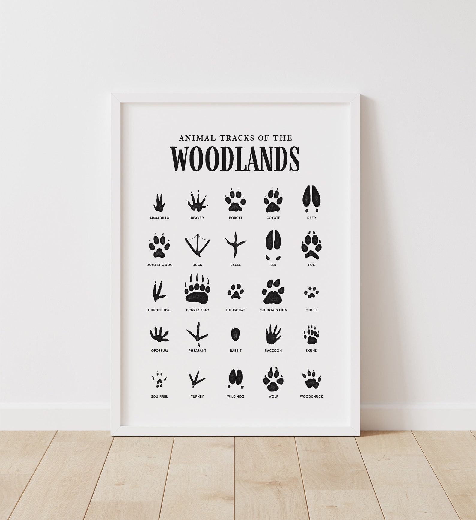Animal Tracks Print Woodland Nursery Decor Printable Wall - Etsy