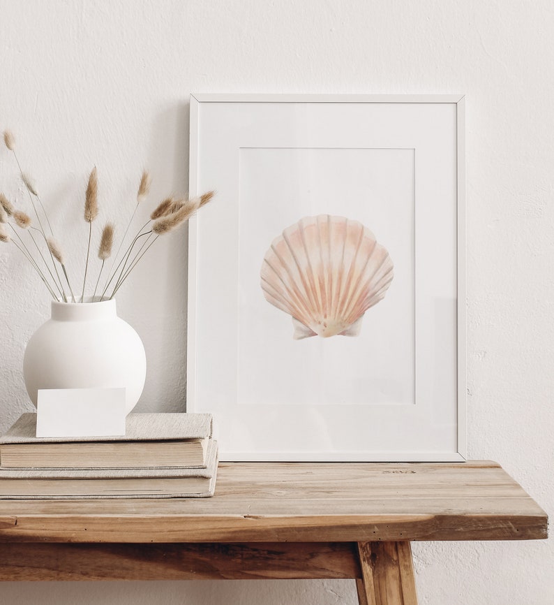 Sea Shell Print, Beach Nursery Decor, PRINTABLE Watercolor Sea Shell Wall Art, Coastal Home Decor, DIGITAL DOWNLOAD imagem 3