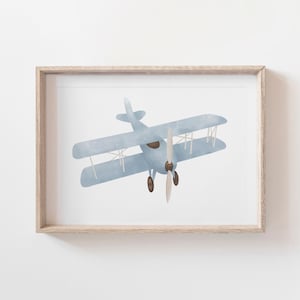 impression d&#39;avion vintage, art mural avion, art mural de voyage imprimable, décoration de chambre d&#39;enfant de voyage, décoration de chambre de garçons, téléchargement numérique
