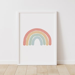 Watercolor Rainbow Print, Rainbow Nursery Decor, Printable Wall Art, Kids Room Decor, Playroom Poster, DIGITAL DOWNLOAD