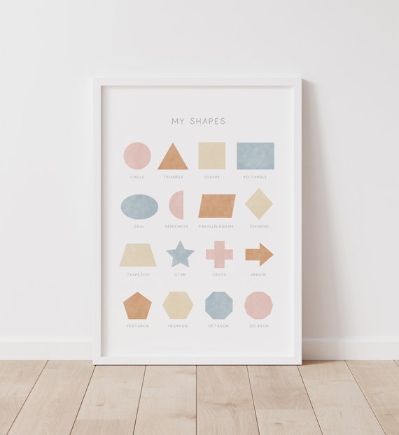 Shapes Print Printable Educational Wall Art Montessori - Etsy