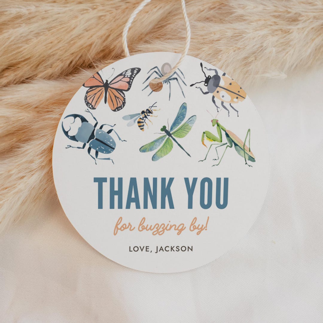 Insect Tag Example Editable Bug Insect Birthday Favor Tag Template, Printable Bug 1st ...