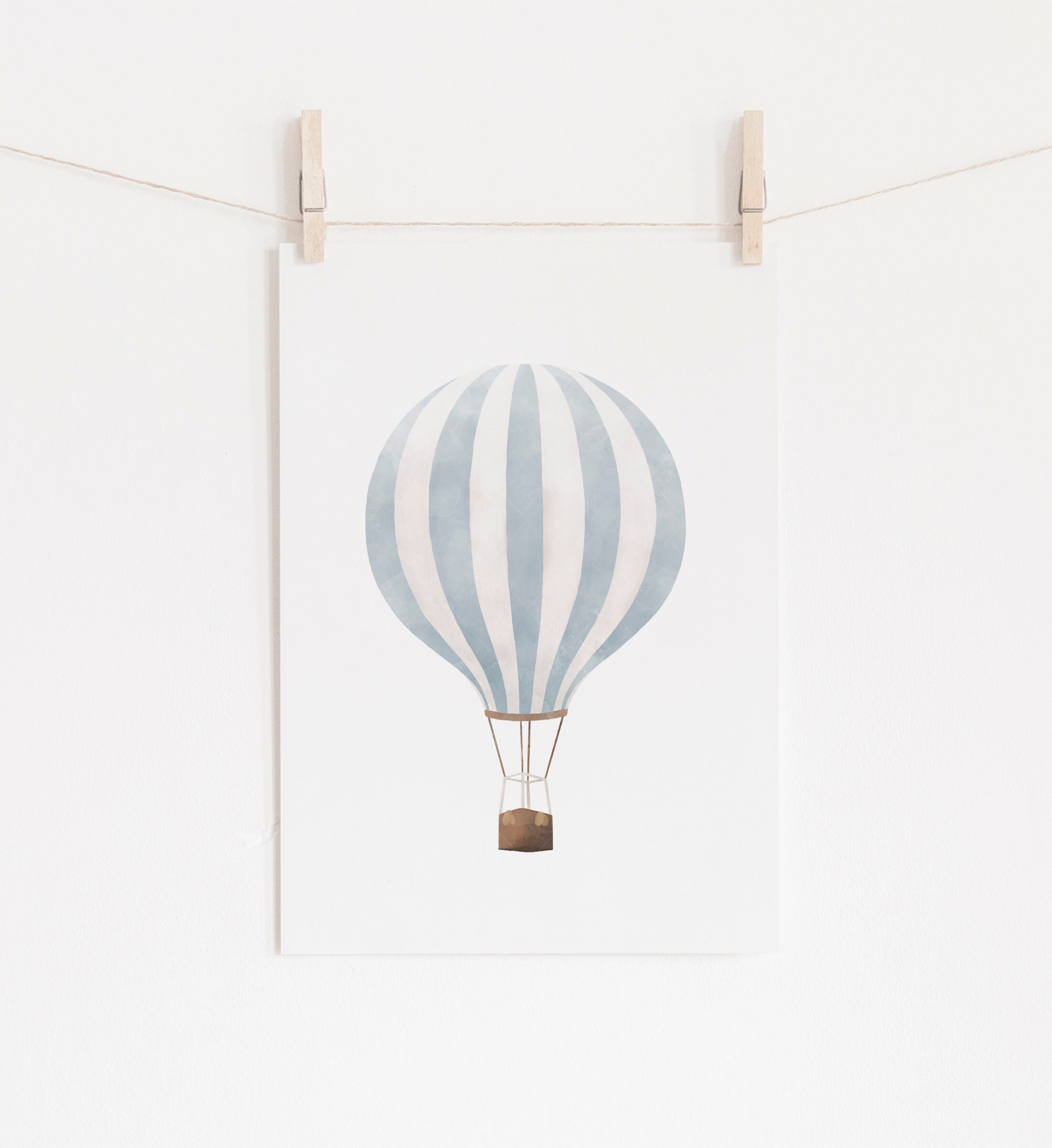 Blue Hot Air Balloon Print Vintage Travel Wall Art Printable - Etsy