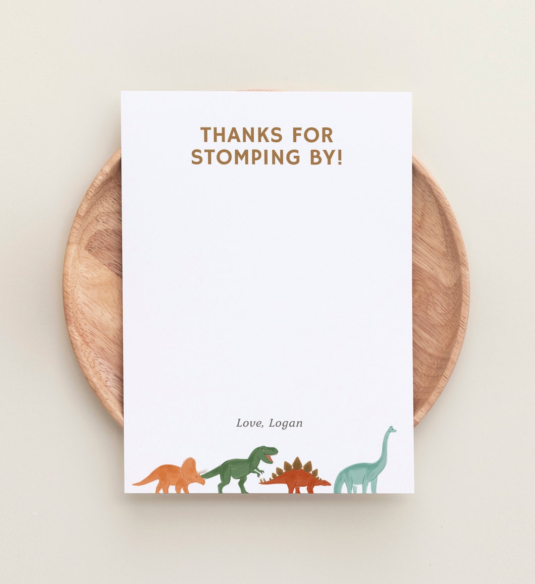 Editable Dinosaur Birthday Party Thank You Card Template, Printable ...