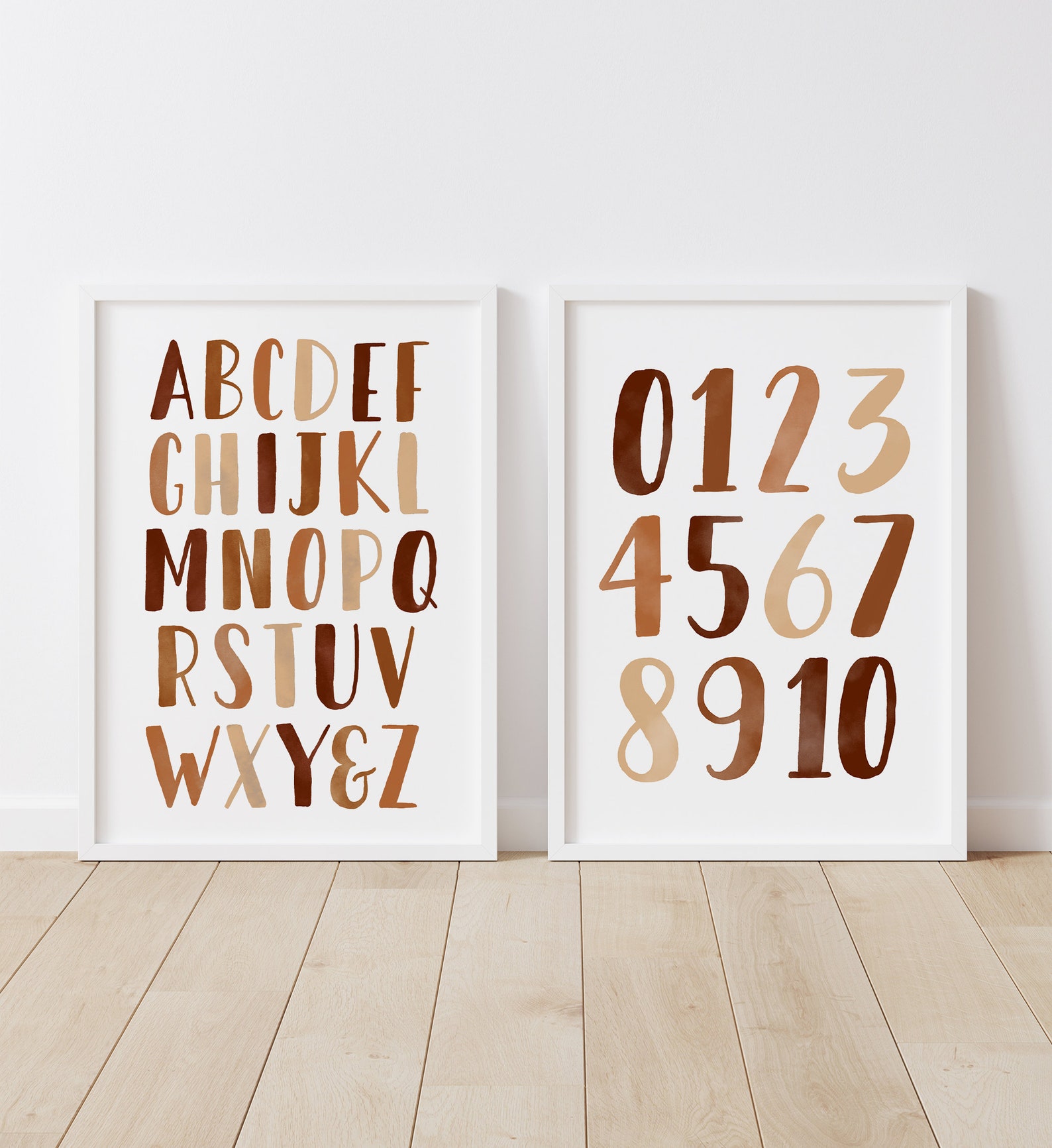 Burnt Orange Alphabet and Numbers Set of 2 Prints Printable - Etsy