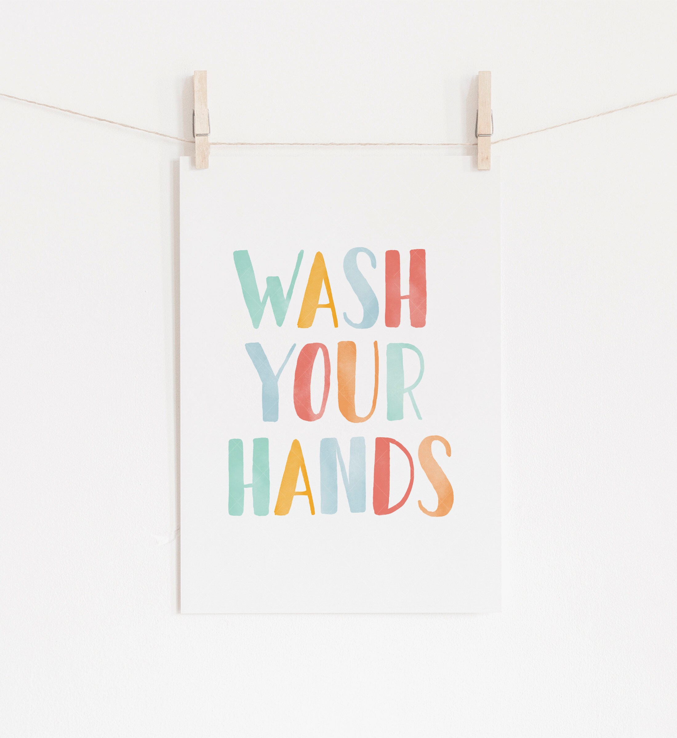 Wash Your Hands Brush Your Teeth Set of 2 Prints Bathroom Etsy