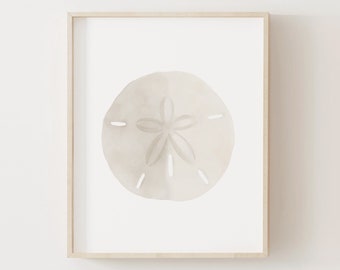 Sand Dollar Print, Beach Nursery Decor, PRINTABLE Watercolor Sand Dollar Wall Art, Coastal Home Decor, DIGITAL DOWNLOAD