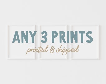 Any 3 Prints From My Shop, Set of 3, Shipped prints from Little Folk Printables, High-Quality Prints Mailed Directly to You