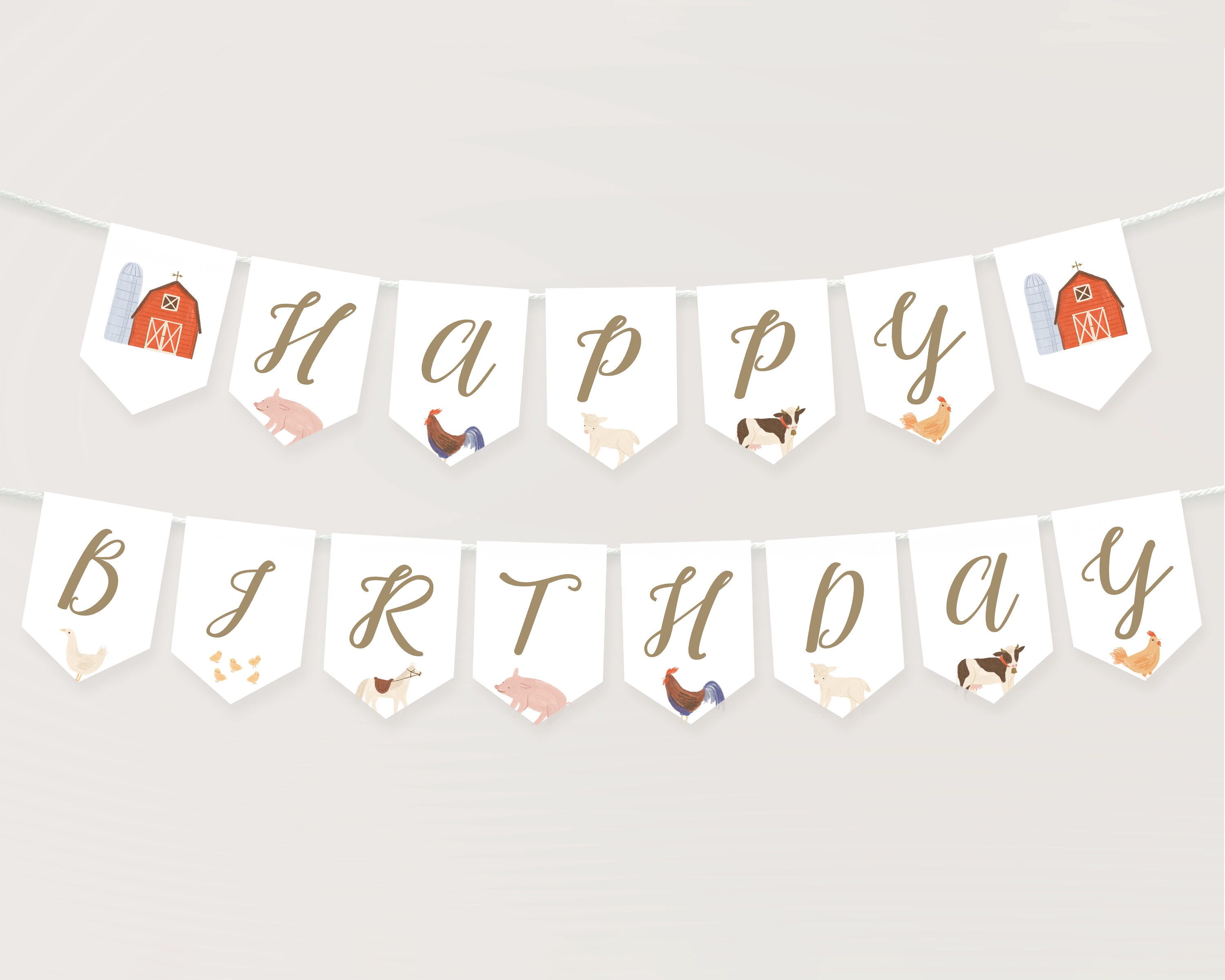 Banner di buon compleanno per mucche a tema fattoria per Barnyard 1st 2nd 3rd decorazioni e fornure per feste di compleanno  15