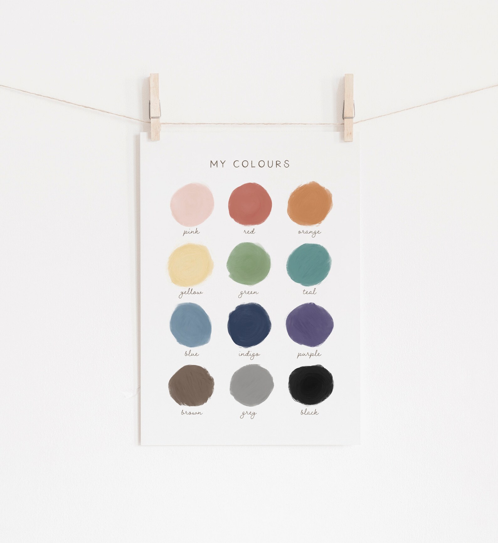 Colours Educational Print Printable Wall Art Montessori | Etsy