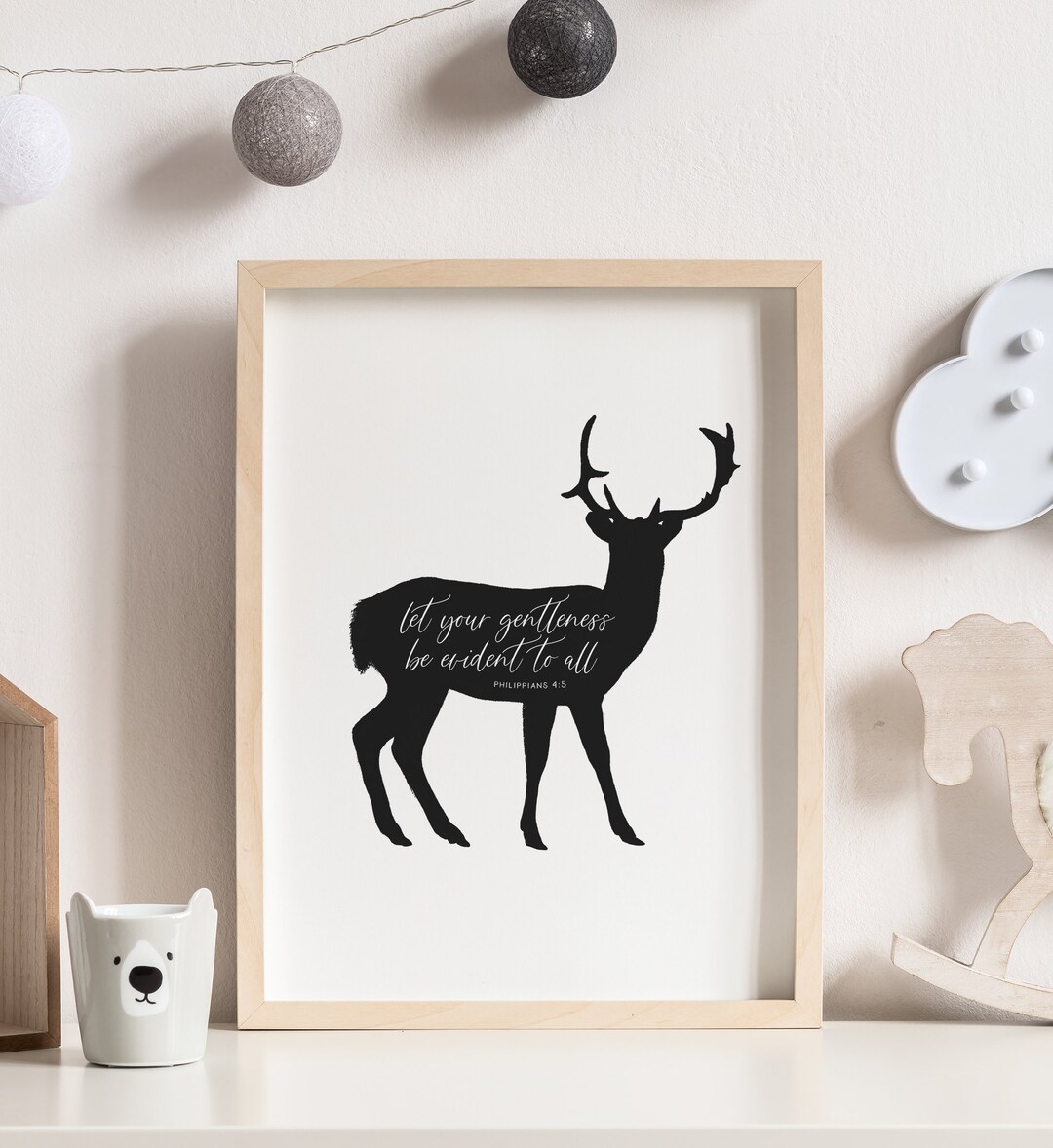 Deer Nursery Print Woodland Nursery Decor Printable Etsy