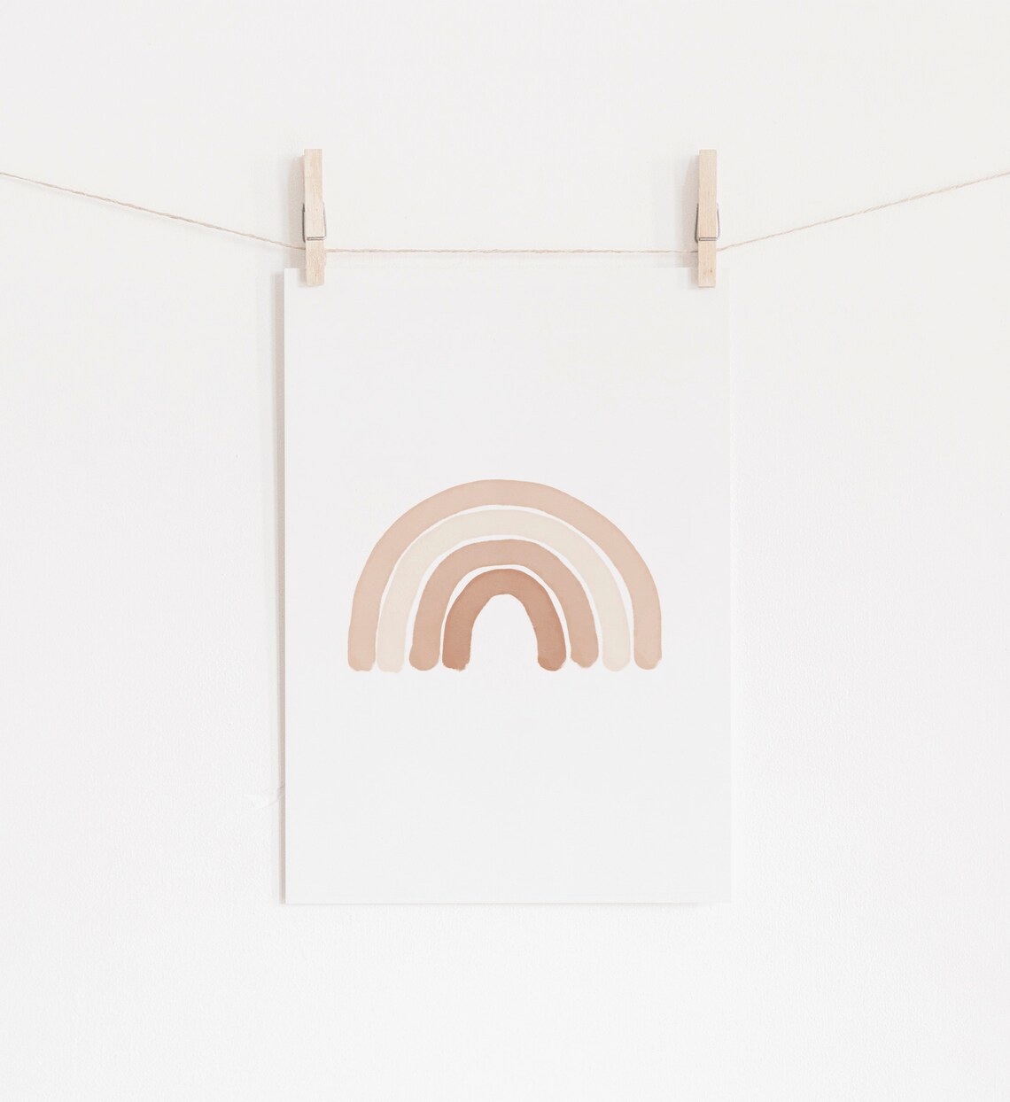 Neutral Rainbow Wall Art Set of 3 Prints Peach Nursery Etsy