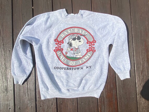 Vintage Gray Snoopy Baseball Crewneck Size Large