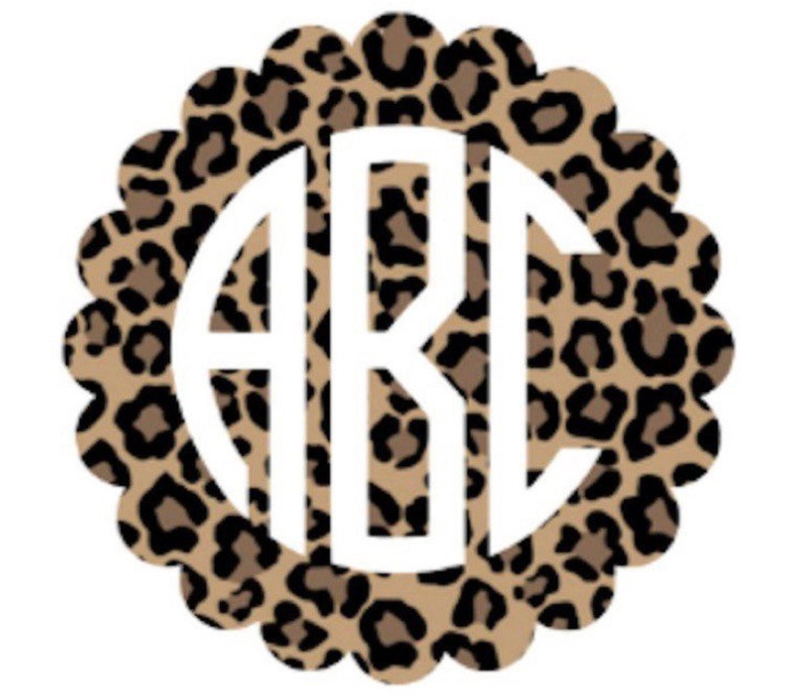 Leopard monogram decal  etsy