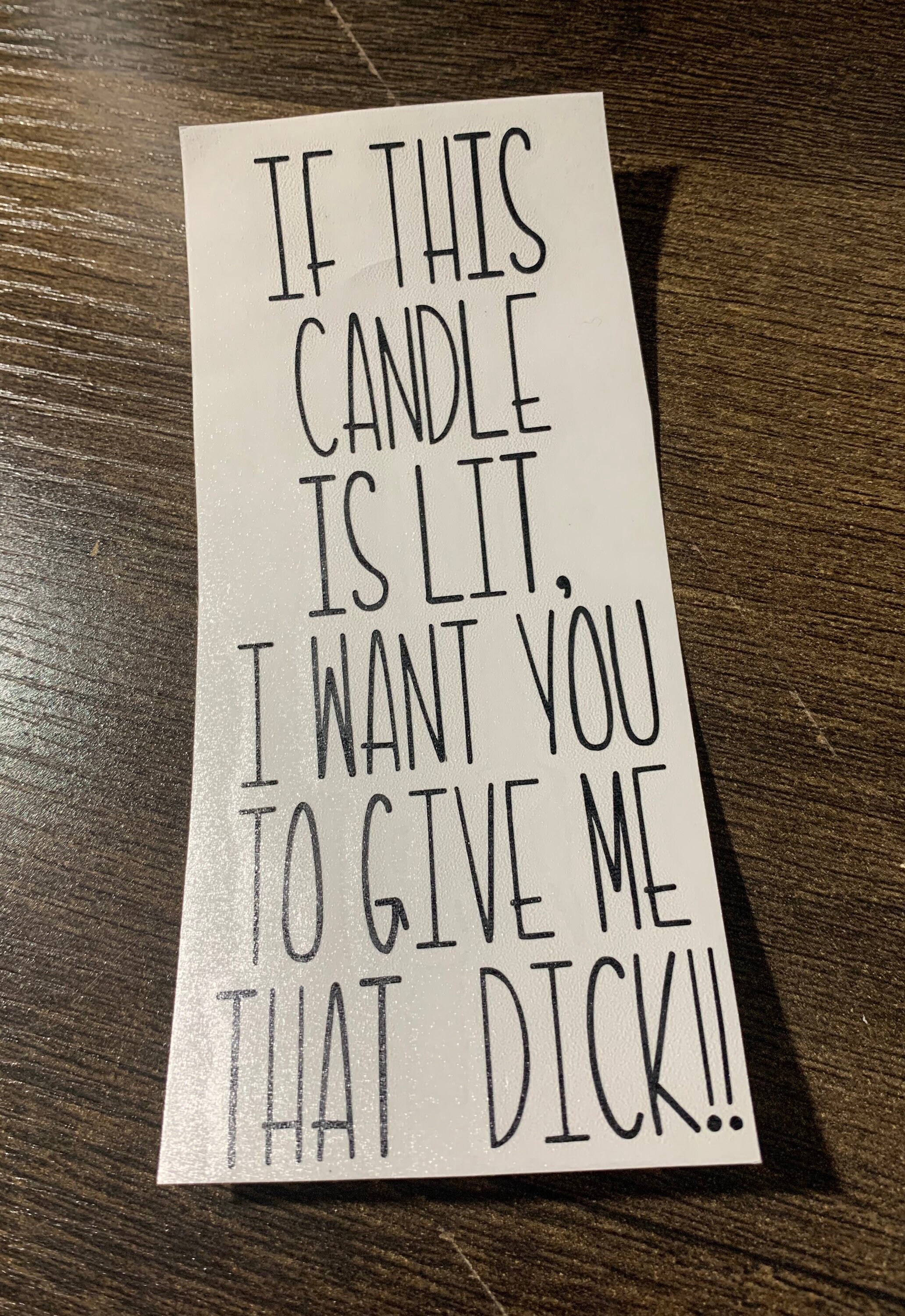 Naughty Candle Decal Etsy