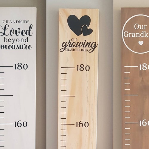 CENTRE Personalised Family Timber Height Chart / Wooden Growth Etsy