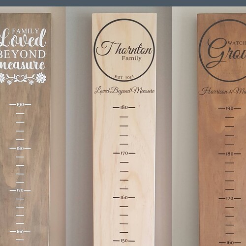 Grandchildren Timber Height Chart / Wooden Growth Ruler for Etsy