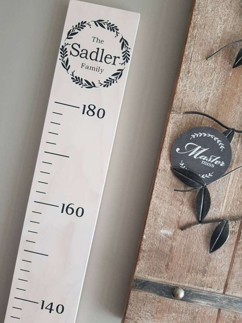 Personalised Family Timber Height Chart / Wooden Growth Ruler Etsy
