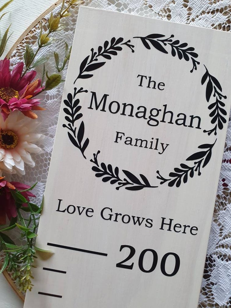 Personalised Family Timber Height Chart / Wooden Growth Ruler Etsy