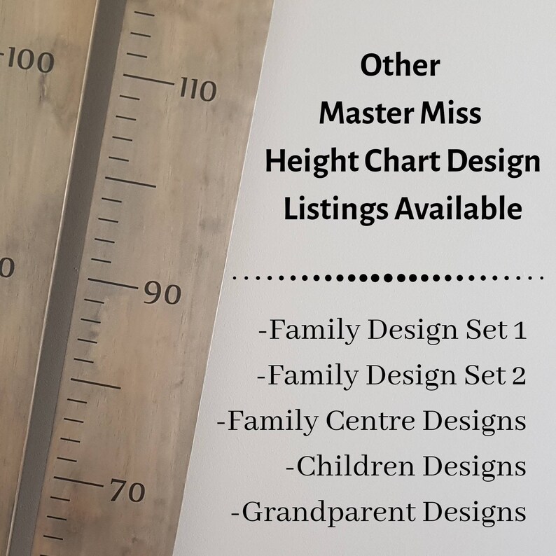 Personalised Family Timber Height Chart / Wooden Growth Ruler Etsy