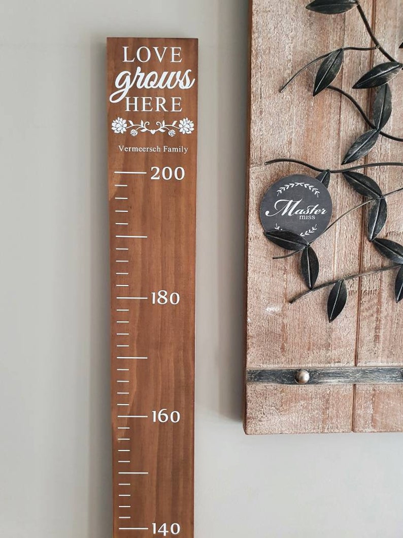 Personalised Family Timber Height Chart / Wooden Growth Ruler Etsy