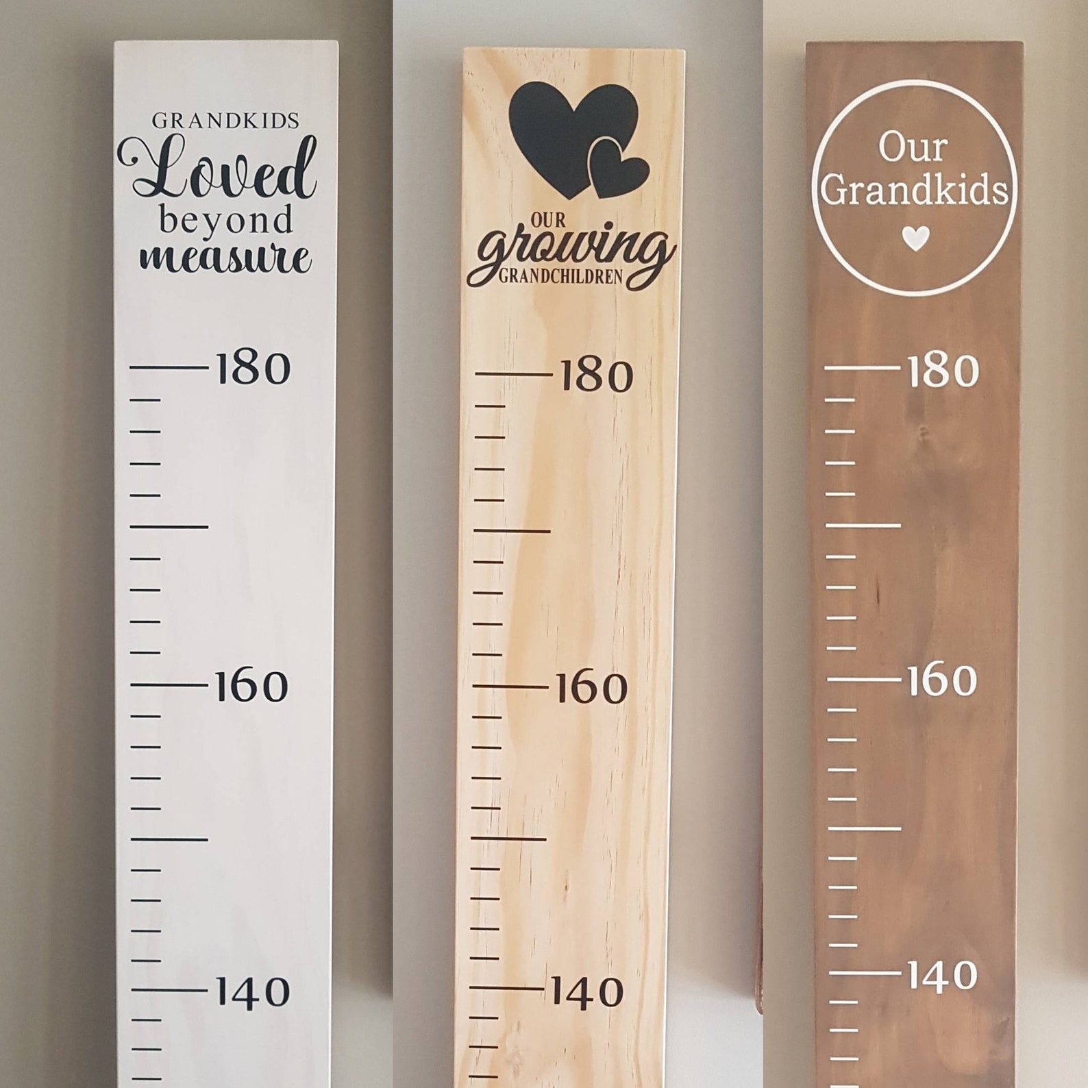 Grandchildren Timber Height Chart / Wooden Growth Ruler for Etsy