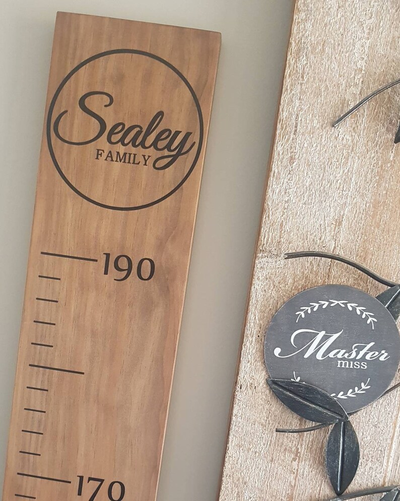 Personalised Family Timber Height Chart / Wooden Growth Ruler Etsy