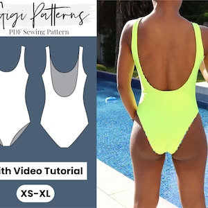 Sexy Swimsuit Pattern | Low Back High Cut | One-Piece Swimsuit | Sewing Pattern Swimsuit | Bikini Pattern | One Piece Swimsuit Pdf