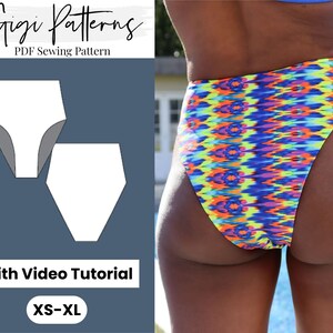 Sexy Swimsuit Pattern | Swimsuit Pattern, 80s High Cut High Waisted Bikini Pattern