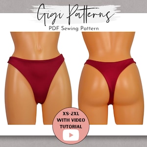 Sexy Swimsuit Pattern | Swimsuit Pattern, Gigi Brazilian Cheeky Thong Bikini Bottom  Pattern • Women's  Swimsuit Patterns • Sewing Patterns