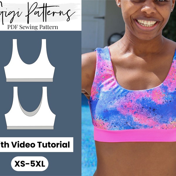 Bikini Pattern | Pdf Sewing Pattern | Swimwear Pattern | Reversible Swimsuit Pattern Pdf | Bikini Pattern Pdf | Sports Top Pdf Pattern